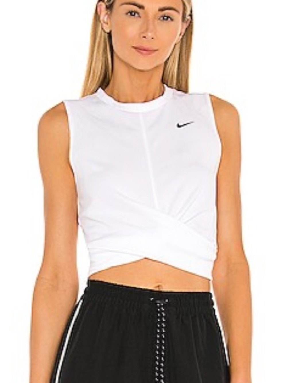 Women’s Nike White Ribbed Twist Tank, Size L